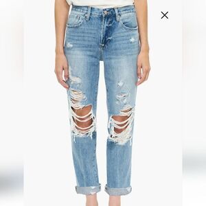 Pistola High Rise Destroyed Relaxed Jeans Size 27